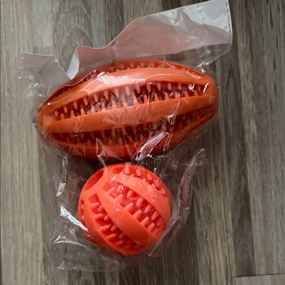 New Amathings Double Pack Dog/ animal  Toy Ball and Egg